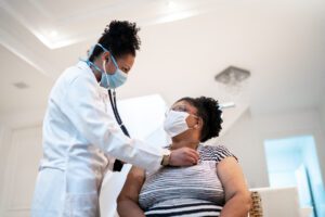 A lady patient Getting treatment women's health center